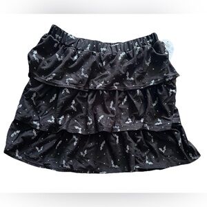 Girls 3 Tier Skirt With Cute Little Glitter Printed Bats Size Large 10/12